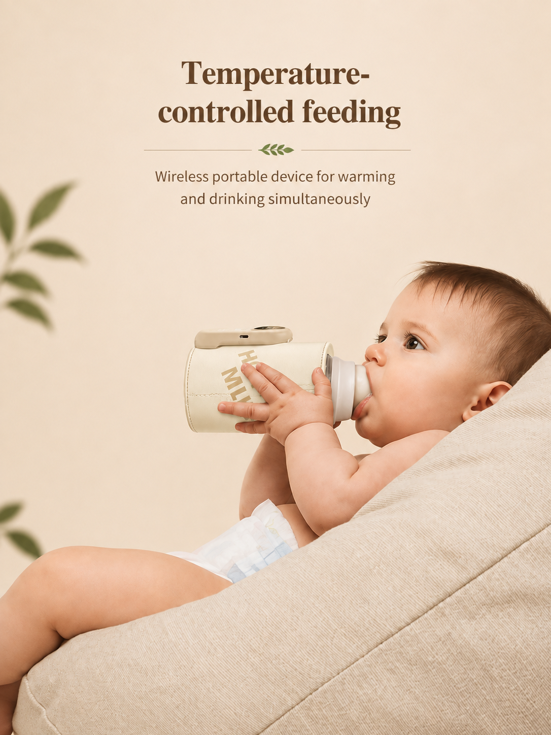 Portable bottle warmer with temperature control for convenient feeding on the go