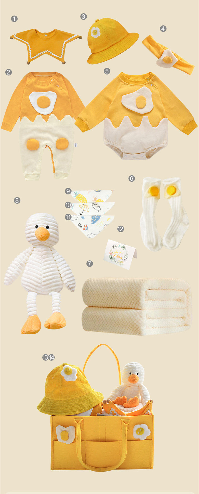 Newborn Baby Gift Box | Korean Cotton Clothing Set | 14-Piece Layette Bundle