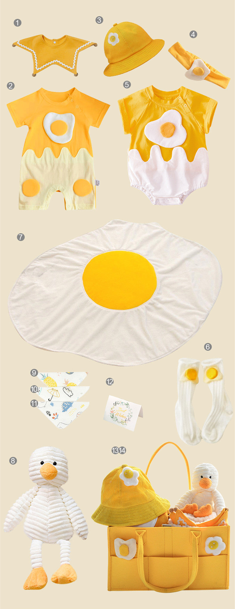 Newborn Baby Gift Box | Korean Cotton Clothing Set | 14-Piece Layette Bundle