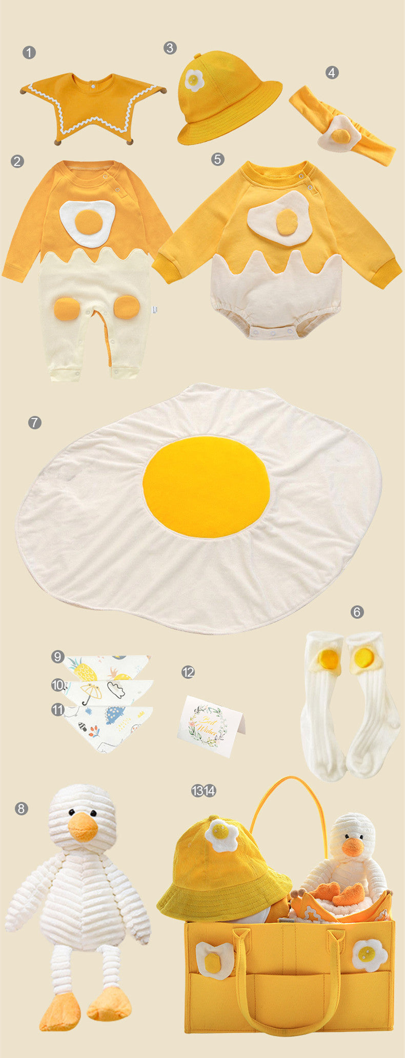 Newborn Baby Gift Box | Korean Cotton Clothing Set | 14-Piece Layette Bundle