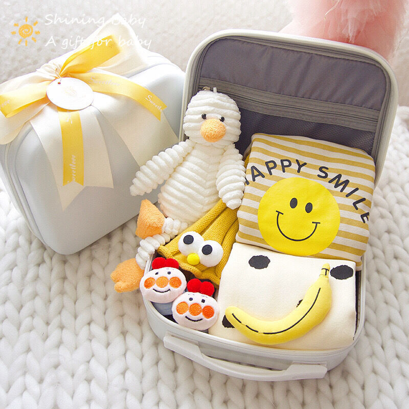 Newborn Baby Gift Box | Korean Cotton Clothing Set | 14-Piece Layette Bundle