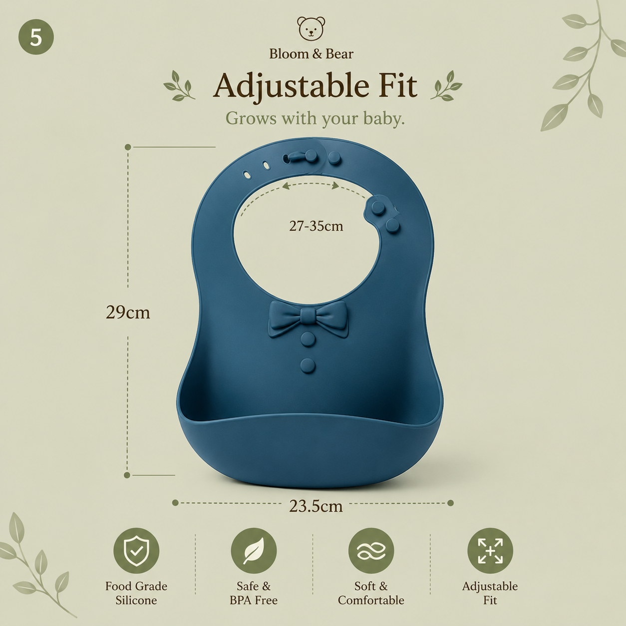 Adjustable Silicon Bib