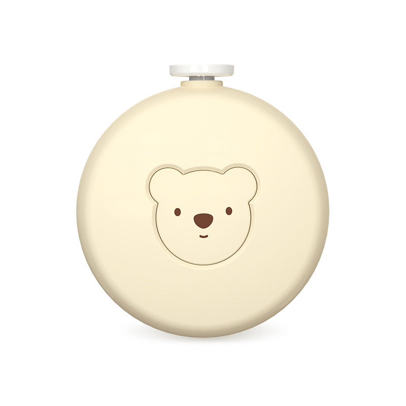 Portable bear-shaped electric baby nail trimmer in beige by Bloom & Bear