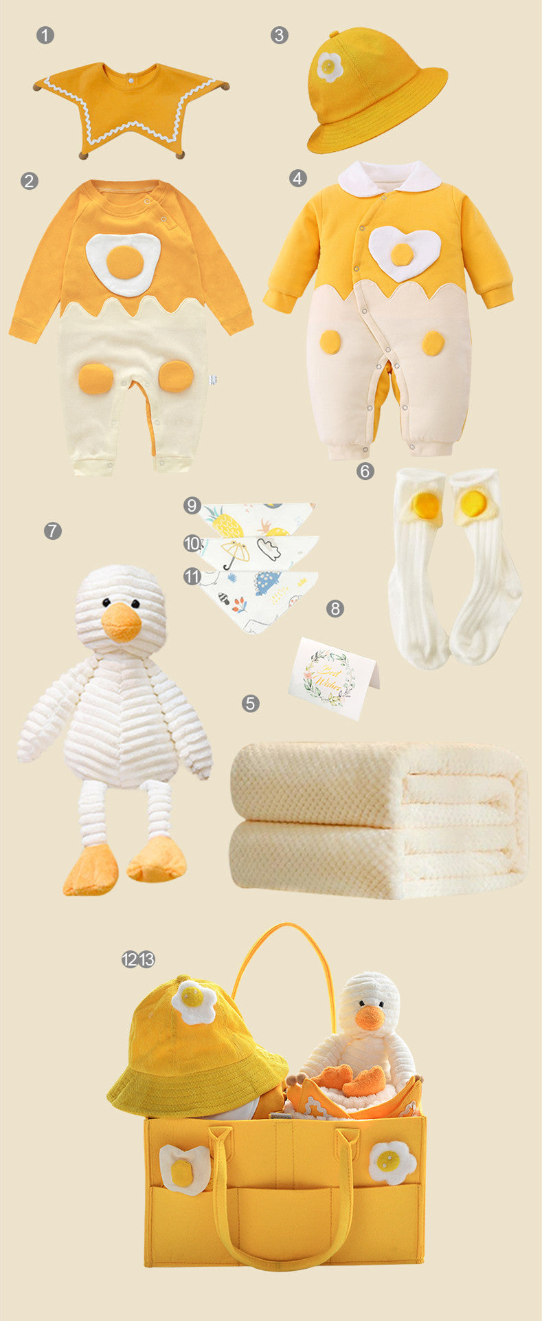 Newborn Baby Gift Box | Korean Cotton Clothing Set | 14-Piece Layette Bundle