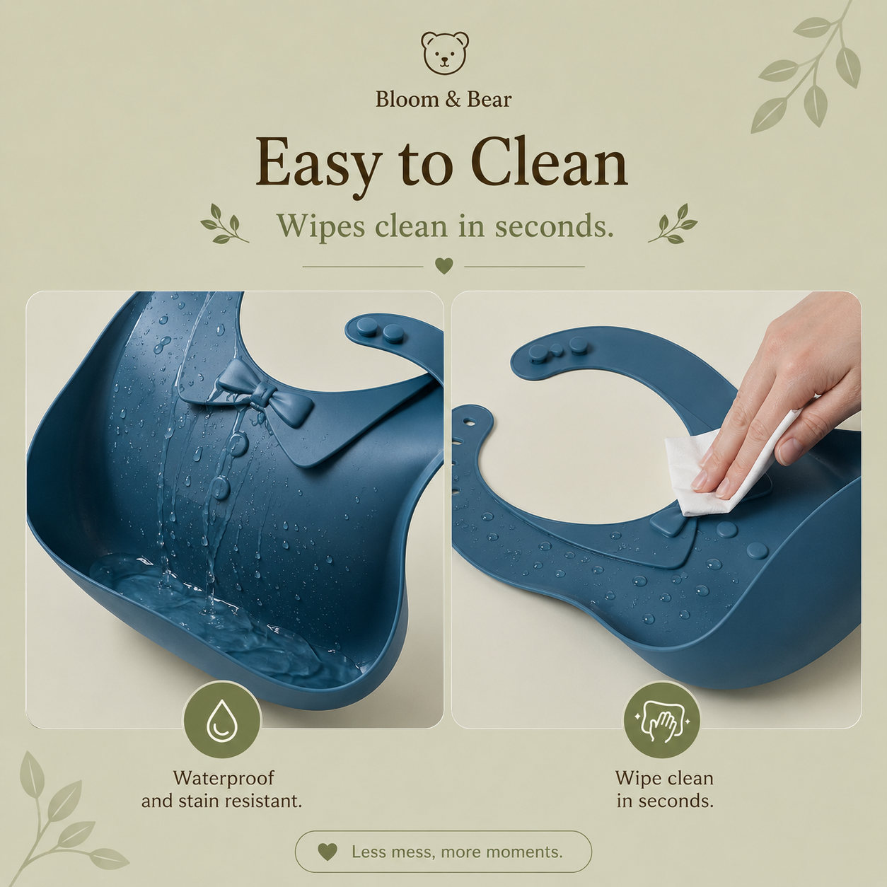 waterproof Silicon bib easy to clean